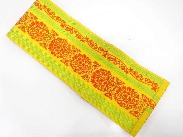JAPANESE HANHABA OBI / WOVEN FLORAL SARASA